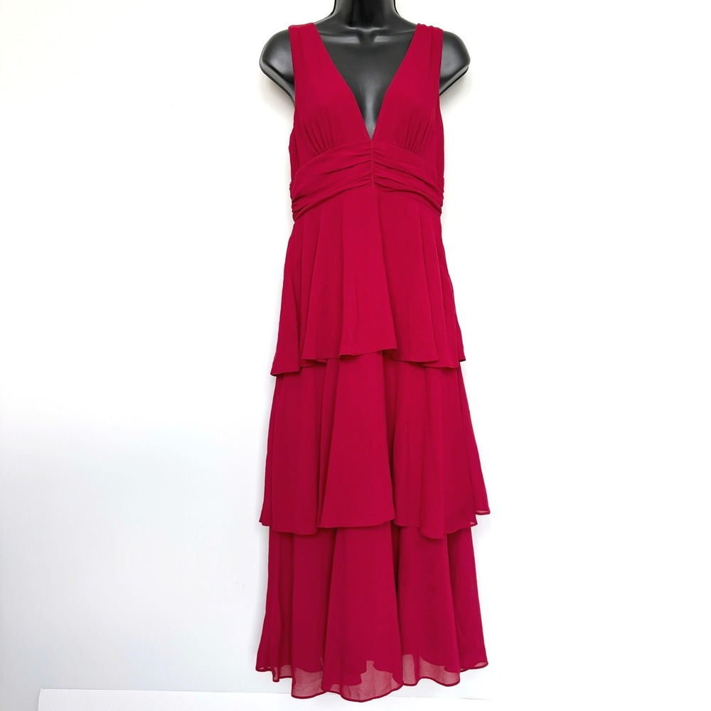 Lulu's Fuchsia Tiered Maxi Dress
